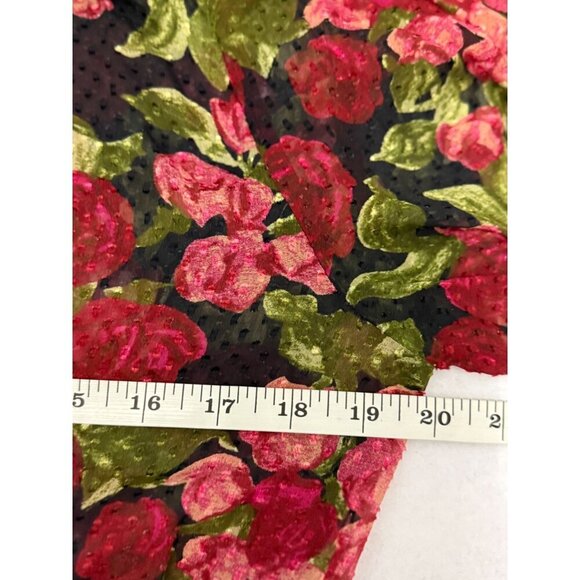 NWT The Kooples Red & Black Floral Silk-Blend Peplum Blouse Size 8 - Picture 6 of 9